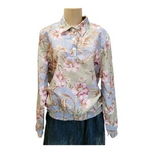 Cricket Lane Women's Mulricolor Blouse Long Sleeve Floral Top Size 12